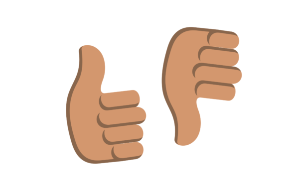 Evaluating Emoji Thumb Up Down Mid Toned Skin for Digital and Print Projects
